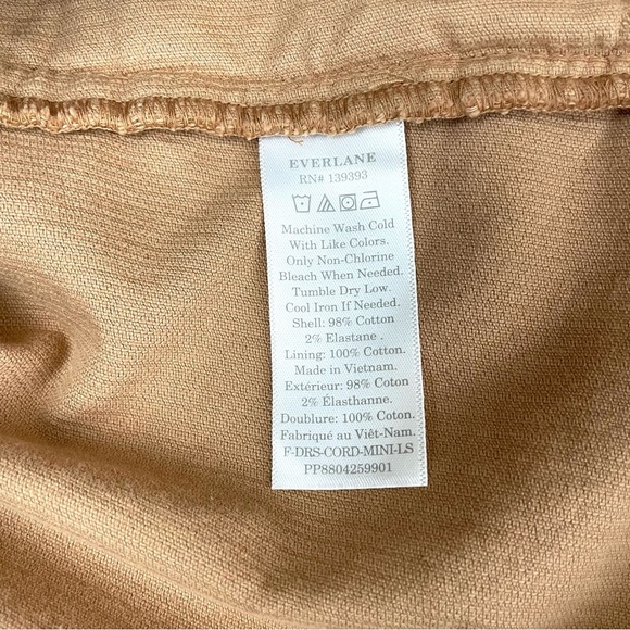 Everlane The Corduroy Babydoll Mini Dress Biscotti - Picture 12 of 14
